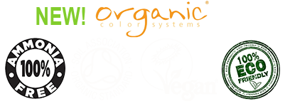 The image features a logo for New Organic with three circular emblems, each containing a different symbol a shield, a recycling symbol, and a plant. Below the logo, there is text that includes the words new, organic, and 100 eco friendly.